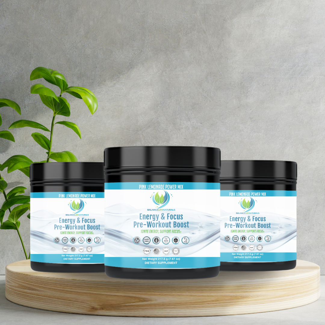 Pre-Workout Energy and Focus - Pink Lemonade - Energy & Focus Pre-Workout Boost - Ignite Energy, Sharpen Focus